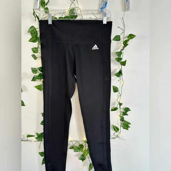 Adidas 7/8” Tight High Rise Black Active Leggings Sz. M - Picture 1 of 4
